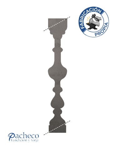 Balustre de chapa de hierro calado diseño abombado para subida de escalera en barandillas de forja