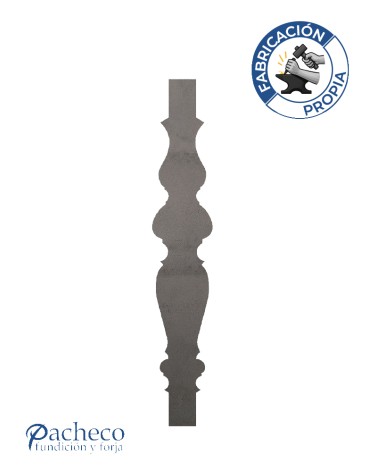 Balustre de chapa de hierro diseño bombé reforzado para balcones, barandillas y cerramientos metálicos