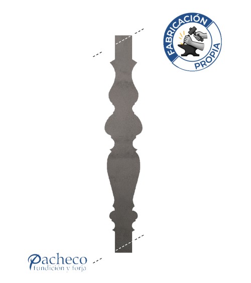 Balustre de chapa de hierro diseño bombé reforzado para subida de escalera en barandillas metálicas