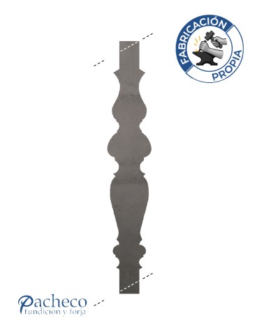 Balustre de chapa de hierro diseño bombé reforzado para subida de escalera en barandillas metálicas