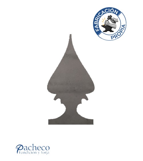 Lanza de hierro punta ancha para remate de barrotes y protecciones exteriores