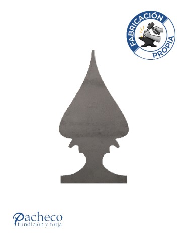 Lanza de hierro punta ancha para remate de barrotes y protecciones exteriores