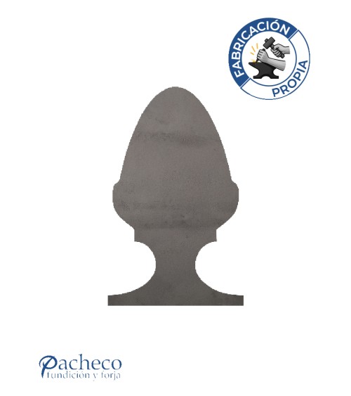 Remate de hierro tipo bellota para soldar en barrotes de rejas y barandillas