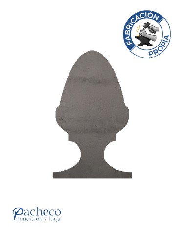 Remate de hierro tipo bellota para soldar en barrotes de rejas y barandillas