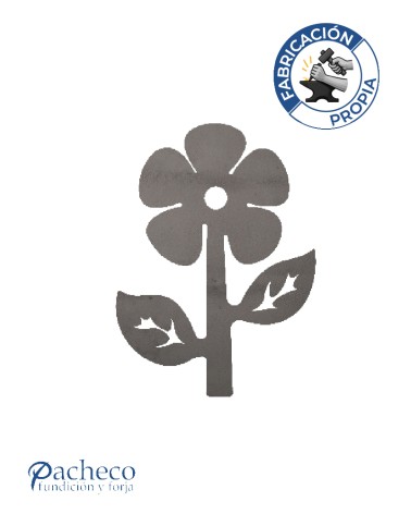 Remate de hierro flor recta para remate superior de barrotes en verjas y cancelas