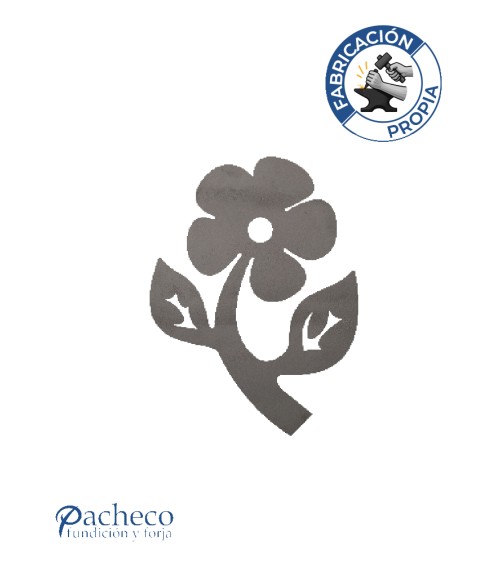 Remate de hierro flor curva para remate superior de barrotes en verjas y cancelas