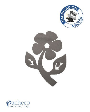 Remate de hierro flor curva para remate superior de barrotes en verjas y cancelas