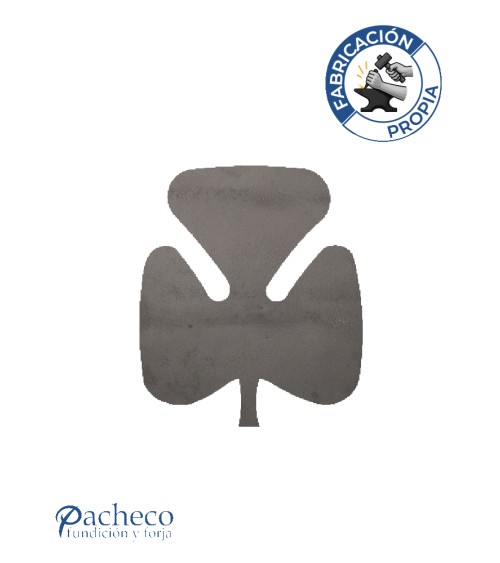 Remate de hierro trébol redondeado para cerramientos metálicos y barandillas exteriores