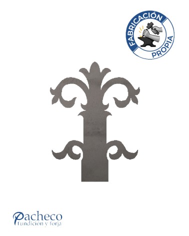 Remate ornamental simétrico para barandillas, verjas y trabajos de forja