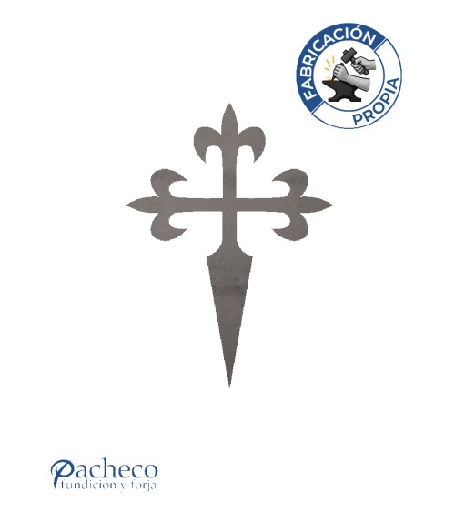 Figura de hierro Cruz de Santiago para decoración de forja tradicional