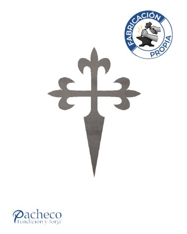 Figura de hierro Cruz de Santiago para decoración de forja tradicional