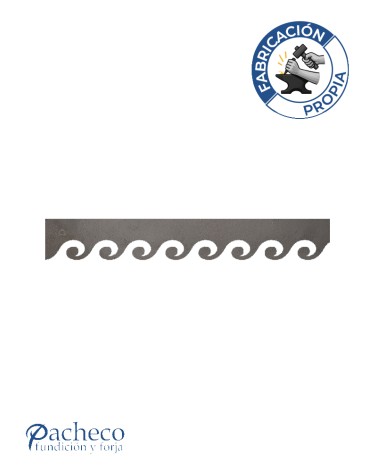 Greca de hierro diseño ondas para remate decorativo de balcones y marquesinas