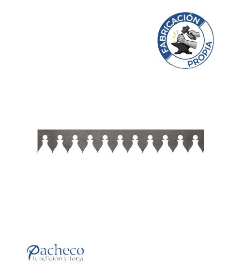 Greca de hierro punta y círculo para decoración inferior de balcones y cubiertas