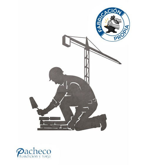 Silueta Albañil  en Chapa de Hierro para Decoración