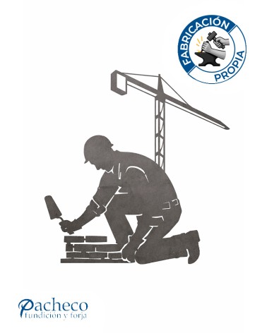 Silueta Albañil  en Chapa de Hierro para Decoración