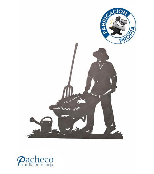 Silueta Granjero  en Chapa de Hierro para Decoración