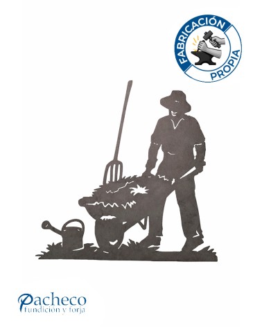 Silueta Granjero  en Chapa de Hierro para Decoración