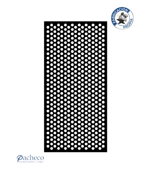 Celosía de hierro perforada con agujeros redondos para cerramientos para exterior