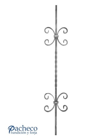 Balaustre Forjado Entorchado Doble Ces Centrales Cuadrado 12 mm