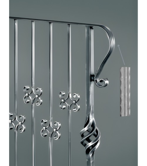 Remate para Pasamanos de Forja con Curva Abierta Liso y Cantos Labrados Pletina 40x8 mm