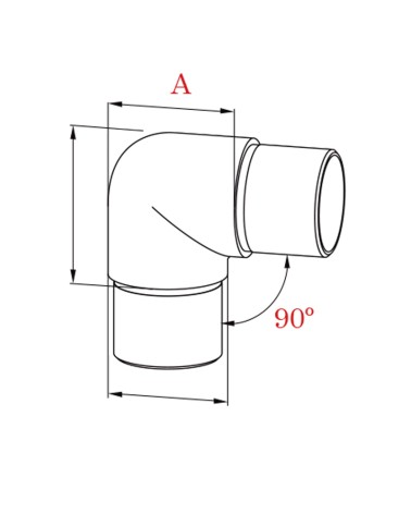 Codo de Acero Inoxidable 316 a 90 º Brillo y Satinado Redondo 43 mm - 50,8 mm