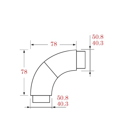 Codo giratorio de Acero Inoxidable 316 Brillo y Satinado para Redondo 43 mm - 50,8 mm
