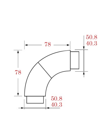 Codo giratorio de Acero Inoxidable 316 Brillo y Satinado para Redondo 43 mm - 50,8 mm