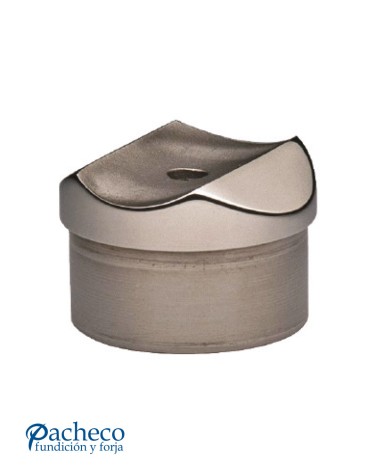 Soporte Simple con Chanflán de Acero Inoxidable 316 Brillo y Satinado para Poste y Pasamanos Redondo