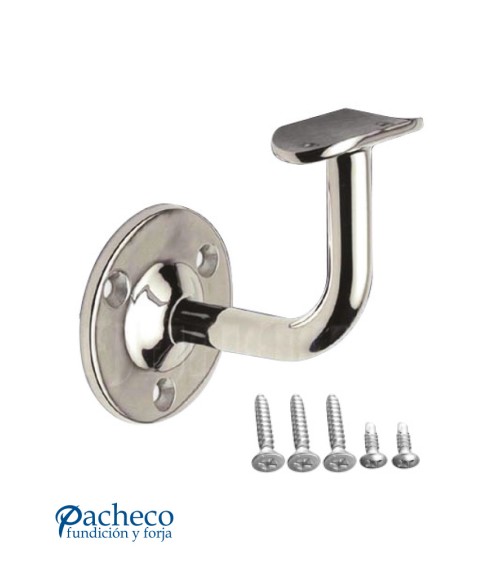 Soporte para Pasamanos Curvo y Anclaje a Pared con Tornillos de Acero Inoxidable 316 Brillo y Satinado