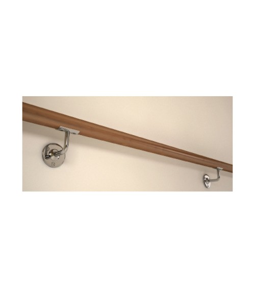 Soporte para Pasamanos Curvo y Anclaje a Pared con Tornillos de Acero Inoxidable 316 Brillo y Satinado