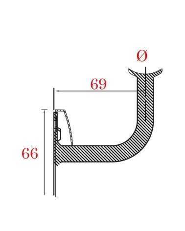 Soporte de Acero Inoxidable 316 Brillo y Satinado para Pasamanos Curvo y Anclaje a Pared