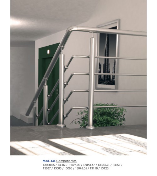 Soporte de Unión Articulado de Poste Redondo y Pasamanos Redondo de Acero Inoxidable 316 Brillo y Satinado