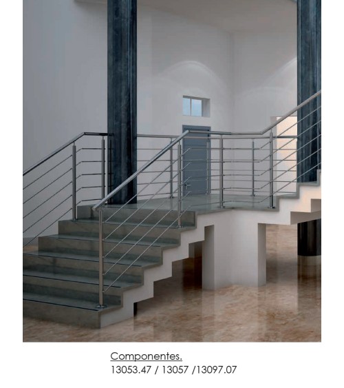 Soporte de Unión Articulado de Poste Redondo y Pasamanos Redondo de Acero Inoxidable 316 Brillo y Satinado