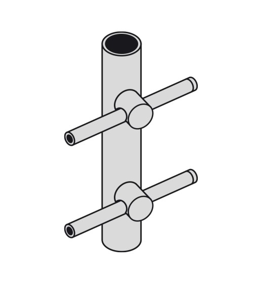 Conector de Acero Inoxidable 316 para Redondo 43 mm - 50,8 mm y Varilla en Brillo y satinado
