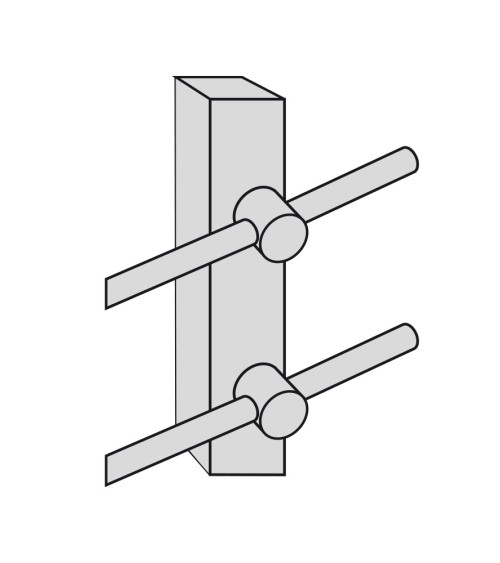 Conector de Acero Inoxidable 316 para Tubo Cuadrado y Varilla Redondo  12 mm Brillo y Satinado