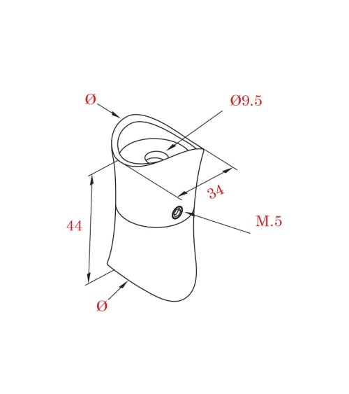 Conector de Acero Inoxidable 316 Brillo y Satinado para Redondo 43 mm - 50,8 mm