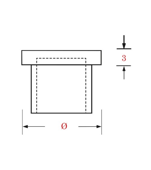 Tapón Cilíndrico Plano de Acero Inoxidable 316 Brillo y Satinado para Redondo 12 mm hasta 63,5 mm
