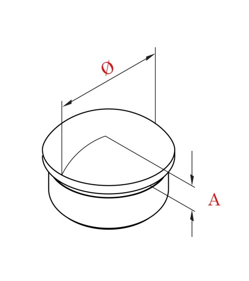 Tapón A Presión de Acero Inxoidable 316 Brillo y Satinado para Redondo 43 - 50,8 mm