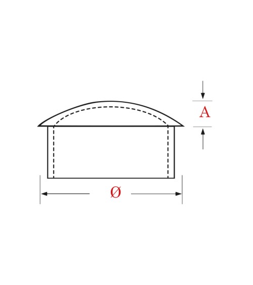 Tapón Embellecedor Semiesférica de Acero Inoxidable 316 Brillo y Satinado para Redondo 43 - 50,8 mm