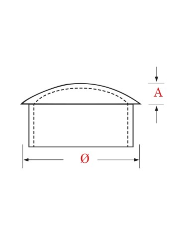 Tapón Embellecedor Semiesférica de Acero Inoxidable 316 Brillo y Satinado para Redondo 43 - 50,8 mm