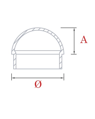 Tapón Embellecedor Semiesférico de Acero Inoixdable 316 Brillo y Satinado para Redondo 43 - 50,8 mm