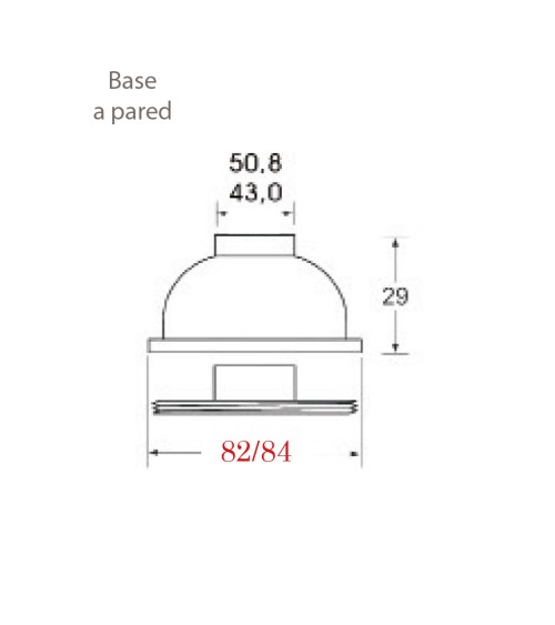 Base a Pared Redonda de Acero Inoxidable 316 Brillo y Satinado para Apriete
