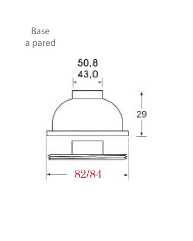 Base a Pared Redonda de Acero Inoxidable 316 Brillo y Satinado para Apriete
