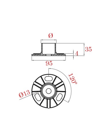 Base Redonda de Acero Inoxidable 316