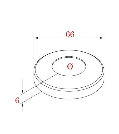 Embellecedor Redonda de Acero Inoxidable 316 Brillo y Satinado para Varilla de 12 mm