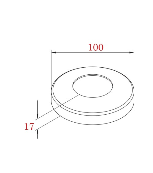 Embellecedor Redonda Recta de Acero Inoxidable 316 Brillo y Satinado para Poste de Inox Redondo