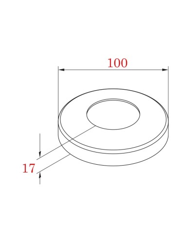 Embellecedor Redonda Recta de Acero Inoxidable 316 Brillo y Satinado para Poste de Inox Redondo