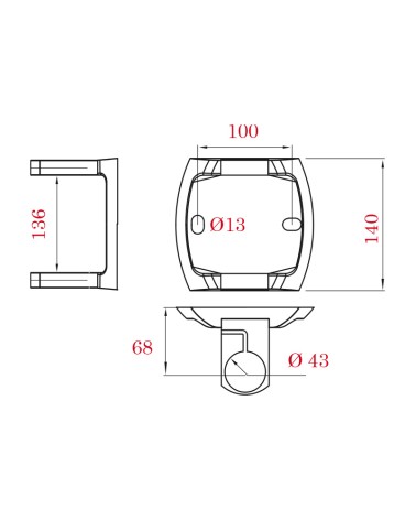 Soporte de Acero Inoxidable 316 Brillo y Satinado a Pared para Sujección Doble de Poste Redondo