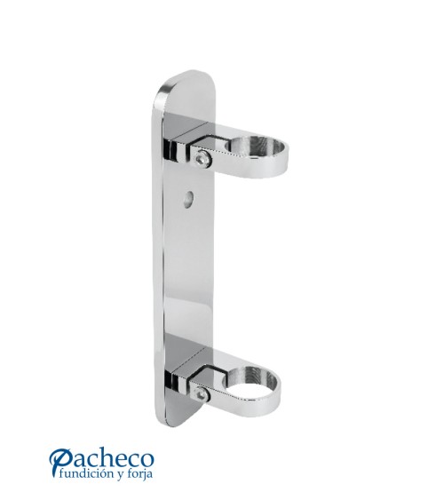 Soporte Redondeado de Acero Inoxidable 316 Brillo y Satinado a Pared para Sujección Doble de Poste Redondo