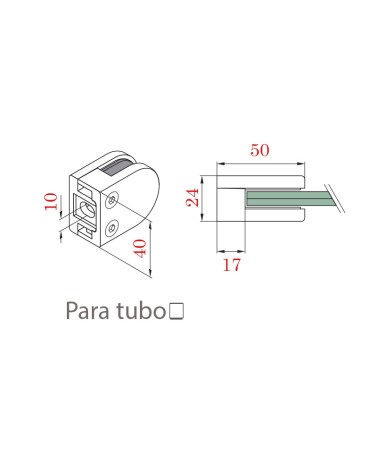 Pinza Redonda de Acero Inoxidable 316 Brillo y Satinado para Cuadrado